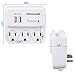 DEWENWILS Multi-Plug outlet wall adapter with 2 USB Charging Ports and Phone Holder, Surge Protector 3 Outlet Wall Adapter for Home/Travel/GFCI Use, UL Listed, White