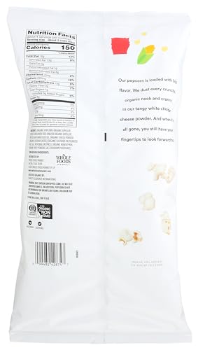 365 BY WHOLE FOODS MARKET, ORGANIC WHITE CHEDDAR POPCORN, 4 OUNCE
