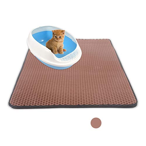 Weite Waterproof Double-Layer Dog Cat Pet Food Feeding Mat Tray Litter Trapper, 40x50cm Anti Slip Pets Dogs Cats Bowl Pad Placemat