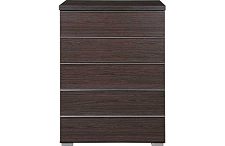 Linear 5 Drawer Chest Dark Oak Effect Amazon Co Uk Kitchen Home