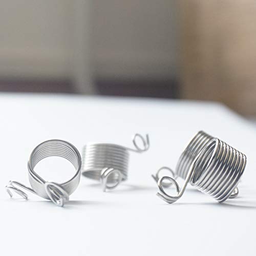 Gnognauq 4 Pieces Knitting Thimble Metal Yarn Guide Knitting Thimble Thimble Finger Ring for Crochet Knitting Crafts Accessories Tool （2size） - Thumbnail 3