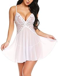 Vestido de lencería para dama de malla con cuello en V