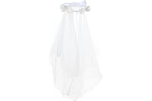 Floral Fall First Communion Flower Girls Bow Wedding Veil White Flower Wreath Pearl Rhinestone Floral Crown