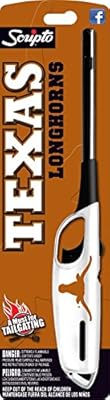 NCAA Texas Longhorns Licensed Scripto Multipurpose Utility Lighter - Official White & Burnt Orange - Tailgating Essential