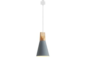 KIVEN H-Type Track Mount Light Modern Wood Pendant Lights Kitchen Lighting Scandinavian Light Fixture Home Lighting,1-Light(Grey)