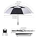 G4Free 62 Inch Automatic Open Golf Umbrella Extra Large Oversize Double Canopy Vented Windproof Waterproof Stick Umbrellas(Black/White)