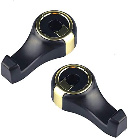 HOGAR AMO 2pcs Car Headrest Hook Universal Car Truck SUV Headrest Back Seat Hook Hanger Holder for Handbag, Purse, Clothes, Grocery Bag (Black)