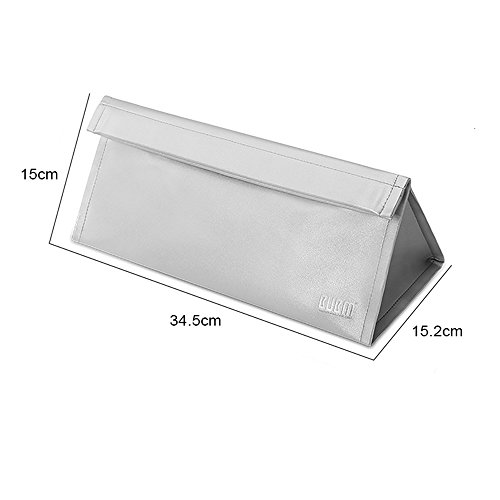 BUBM Travel Portable Storage bag for Dyson Supersonic Hair Dryer, Magnetic Flip PU Leather Moistureproof Anti-scratch Dustproof Shockproof Protection Organizer Travel Gift Case (Silver) - Thumbnail 4