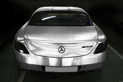 Silver Brushed Chrome Stainless Steel 5ft x 50ft Cast Vinyl Wrap Roll Film Decal Sticker for Car Bike Boat Interior Exterior Air Free Channel Technology VViViD USA