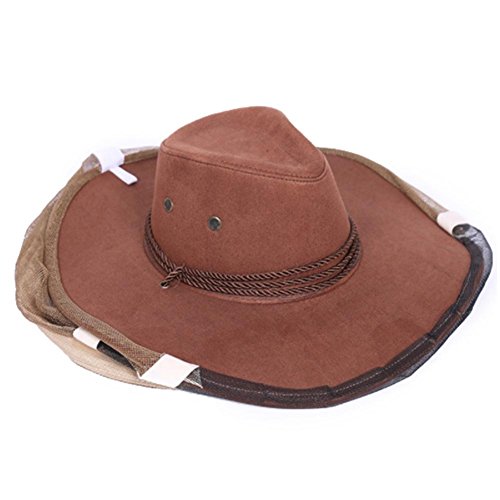 globeagle Anti Mosquito Mesh Hat, Beekeeping Beekeeper Cowboy Hat Mosquito Bee Insect Net Veil Face Protector - Thumbnail 2