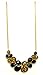LUX ACCESSORIES Faceted Black Leopard Teardrop Stone Statement Bib Chain Necklace