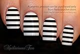 NAILICIOUS TEN Black Stripe Nail Wraps Art Water Transfer Decals 12pcs - ST8019