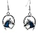 Horse Earrings | Brilliant Abalone Paua Shell | Hypoallergenic Silver Plated Horseshoe