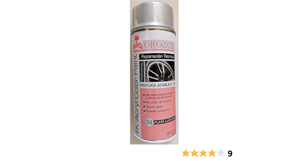 Pintura Plata Aluminio Llantas Acrilica en Spray 400 ml.