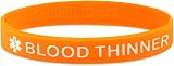 Medical ID Me Blood Thinner Silicone Wristbands Bleeding Risk Warfarin 5 Pack view 3