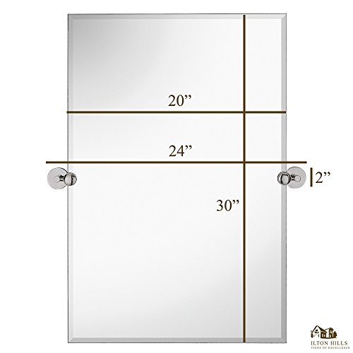Hamilton Hills 20x30 inch Frameless Pivot Mirrors for Bathrooms with