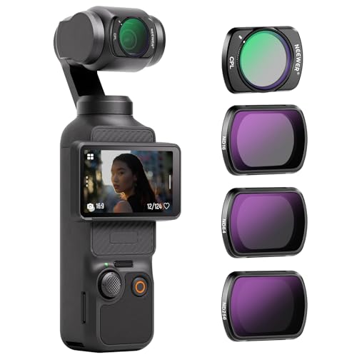 NEEWER HD CPL ND16 ND64 ND256 Filter Set Compatible with DJI Osmo Pocket 3 / Pocket 4 / Xtra Muse, Magnetic Gimbal Action Camera Accessory Set with Neutral Density and Polarising Filters