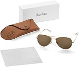 Aviator Sunglasses: Polarized, 58mm, Metal Frame, CR-39 Lens, Leather Case