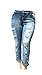 Jack David Womens Plus Size Ankle Skinny Basic Denim Jeans Ripped Distressed Strech Pants