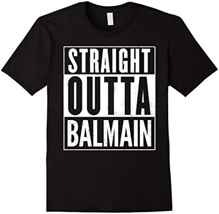 Mens Straight Outta BALMAIN T-Shirt Small Black