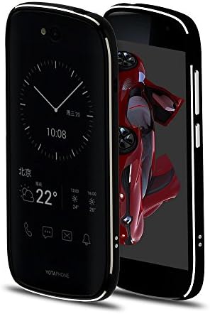 Yota YotaPhone 2 Case , SHANGRUN Electroplate Metal Frame Bumper [No Back Plate] Shock Proof Hybrid Lined with Cushion Paper Case Protective Anti-scratch Cover for Yota YotaPhone 2 Black