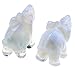 JOVIVI 2pc Natural Carved Gemstones Elephant Figurine 1.5'' Room Decoration, with Gift Box (Opalite)