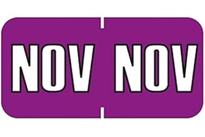 Doctor Stuff - File Folder Month Labels, November, Sycom End Tab Match - SYET Series Stickers, Purple, 3/4" x 1-1/2", 252/Pack