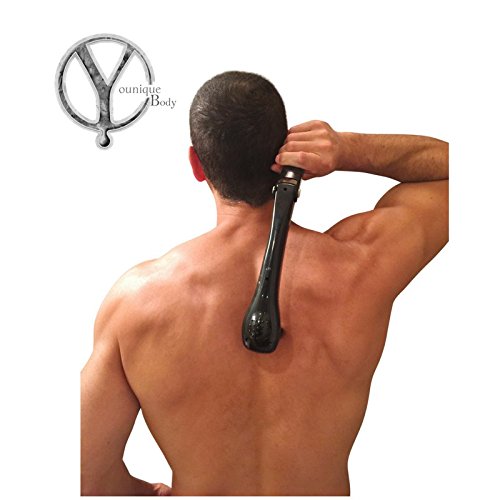 Younique Body Electric Back Shaver for Men â€“ Professional Razor for Back Hair Removal â€“ Modern, Easy, Do-It-Yourself Grooming Design - BONUS Blade Brush Cleaner Included