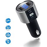 Bluetooth FM Transmitter for Car, Wireless Bluetooth FM Radio Adapter Car Kit with Hands-Free Calling and 2 Ports USB Charger 5V/2.4A&amp;1A.