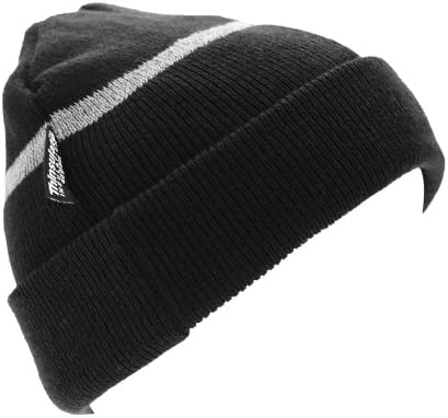 Result Childrens Big Boys Wooly Thermal Ski/Winter Hat with Reflective Woven Threaded Band (One Size) (Black)