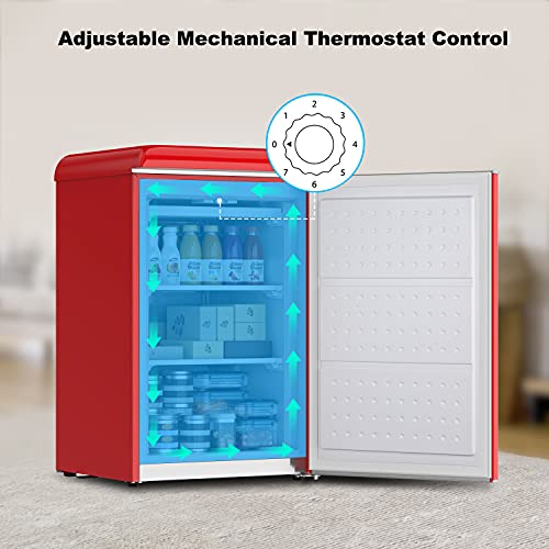 Galanz GLF31URDR Electric Mini Compact Upright Freezer Adjustable