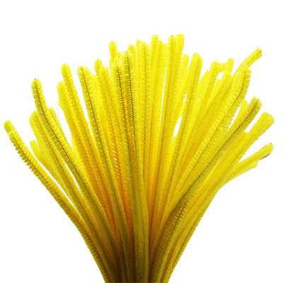 Carykon 100 PCS Fuzzy Chenille Stems Pipe Cleaners for Arts and Crafts (Yellow)