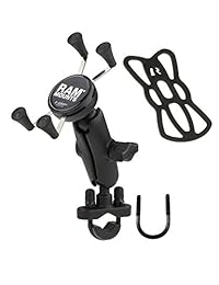 RAM Rail Mount manubrio con revestimiento de zinc, base de torno, agarre universal, Negro