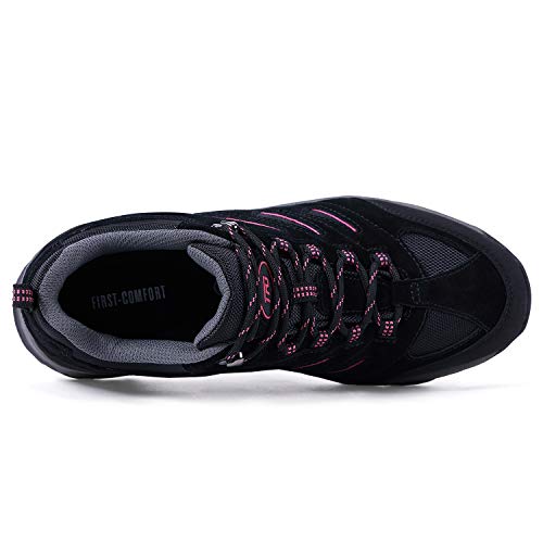 TFO Women's Air Cushion Hiking Shoe Breathable Running Outdoor Sports Trail Trekking Sneaker (9 M US, Black1)