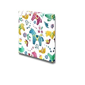 Canvas Prints Wall Art - Horse Toys Children | Modern Wall Decor/Home Decoration Stretched Gallery Canvas Wrap Giclee Print. Ready to Hang - 12" x 12"