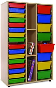 Mobeduc 600313HP19 Shelving Storage and 2 Bays with Trays, 90 x 147 x 40 cm, Orange