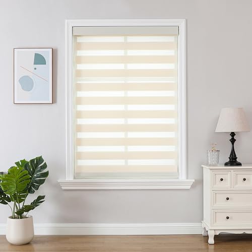 Joydeco Cordless Zebra Blinds for Windows (Pro), 52" W x 75" H, Beige at Amazon