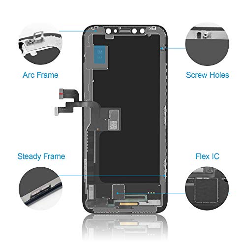 Display OLED Per IPhone X - Schermo Sostituzione 5.8 Pollici Con 3D Touch | Kit Completo Di Riparazione