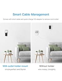Soporte de salida de HOLACA para todos los nuevos anillos con cable corto y adaptador de carga rápida QC3.0, carga continuamente tu cámara sin cables, ahorro de espacio
