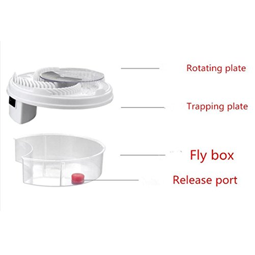 Boddenly Hot Sale Electric Fly Trap Device with Trapping Food Pest Control Mosquito Killer Pest Catcher Bug Insect Zapper, White USB cable(Not include Plug)
