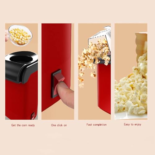 Portable Popcorn Maker, Hot Mini Air Popper 3 Minutes Fast Making, Healthy Oil Free Smart Popper Gift Set, mall Popped Machine with Measuring 12 OZ Cup BPA Free