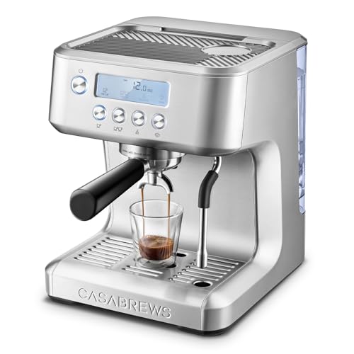 CASABREWS Ultra Espresso Machine, Barista Espresso Maker with Steam Wand | LCD Display, Custom Brew Temp, Latte & Cappuccino Machine, 20-Bar Italian Pump, Powerful Steam Wand, 73oz Removable Tank