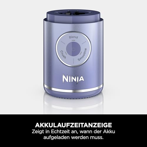 Ninja Blast Max Tragbarer Mixer/Blender/Smoothie Maker, 2 x 570 ml, wiederaufladbar, Mixbecher & auslaufsicherer Deckel, 3 Funktionen, Smoothies, Proteinshakes, Lavendel/Silber BC251EULS 10