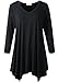 LARACE Plus Size Tops for Women Tunic Asymmetrical Dress Shirts 3/4 Sleeve V Neck Flowy Ladies Clothes for Leggings(Black 1X)