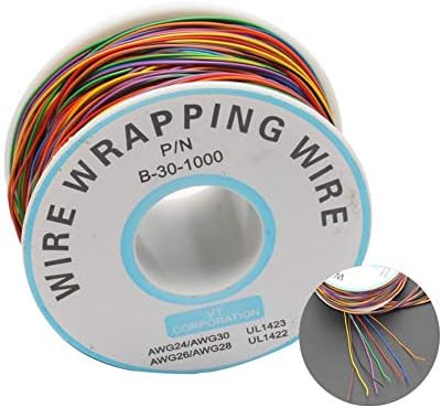 JINM Single Tinned Copper Wire Roll, 820 Feet 30AWG Cable Roll PVC Insulation Wrapping Wire Single Tinned Copper For Notebooks, Motherboard, LCD Screen etc(Colorful)