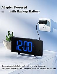 Alarm Clock Radio, Digital Clock with 0-100% Dimmer