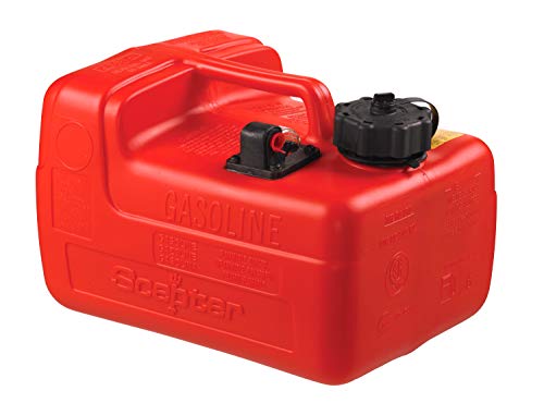 image for Scepter 3.2 Gallon Portable Marine Gas Can, Boat Fuel Tank with 2-Way 
