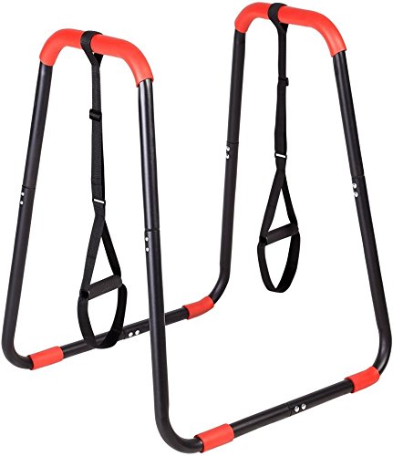 Sportplus XL Multifunctional Power Station with Sling Trainer - Perfect for Dips, Leg Lifts, Push Ups - Height 100 cm