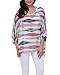 Nicetage Sheer Chiffon Blouses for Women Batwing Tops Bat Wing Boho Flowy Dressy Tops Dolman Sleeve Tie Dye Striped Shirt