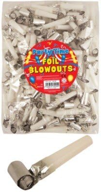 Henbrandt Party Favour Gold Foil Blowouts 144pk (Silver)